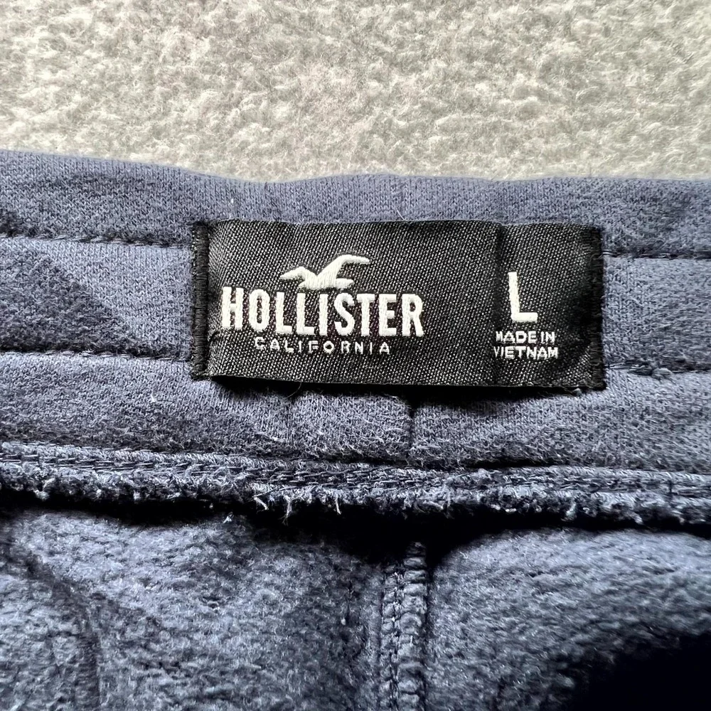 Hollister VTG Y2K Sweatpants Men Large Blue Fleece Lined Embroidered Script Logo